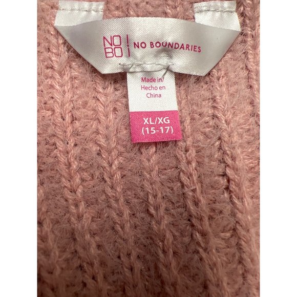 NOBO No Boundaries Pink Twist Rush Sweater Pearls Crop Design - Picture 6 of 7